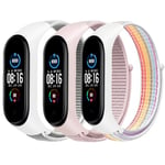 3 Pièces Bracelets en Nylon Compatibles avec Xiaomi Mi Band 7 6 5 4 3 Bracelet,Tressée Bracelet de Sport Élastique Réglable de Remplacement Bracelet pour Xiaomi Smart Mi Band 7 6 5 4 3 Femmes Hommes