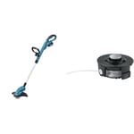 Makita-DUR181RF Coupe Bordure 18V (Inclus 1 Batterie 18V 3Ah Li-ION + 1 Chargeur DC18RC) Noir/Bleu/Blanc & 195858-1 pour DUR181 Tête de Fil Tap&Go 1,6 mm