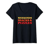 Womens Puzzles for Women Puzzles for Men I Love Puzzles V-Neck T-Shirt