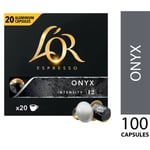 L'OR 100 Nespresso* Compatible Capsules Onyx (5 Packs, 100 Coffee Pods)