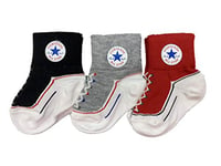 Converse Infant Socks 3 Pack (Grey(MC0172-023)/Black/Red, 12-24 Months)