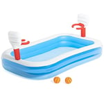 Bestway 54122 Piscine gonflable rectangulaire avec buts de basket 2 boudins 251 x 168 x 102 cm