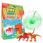Dino Baff Dust 2 Pack de bain et 2 x figurines de dinosaures de Zimpli Kids, Bombe de bain magique en poudre pour enfants, Cadeau de bain bouillonnant pour enfants, Cadeau de dinosaures pour garçons
