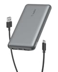 Belkin Batterie Externe 10000mAh, Chargeur Externe, 1 Port USB-C et 2 Ports USB-A, jusqu'à 15 W, câble USB-A vers USB-C, Batterie Portable, Power Bank pour iPhone, Galaxy, Pixel, iPad- Gris sidéral