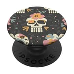 Crâne gothique rétro Fleur Emo Cinco De Mayo PopSockets PopGrip Adhésif