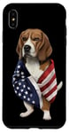 Coque pour iPhone XS Max Beagle Dog Patriot Wrap dans le drapeau des USA American Spirit