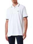 BOSS Men's Paddy Curved Polo Shirt, White100, XXXL