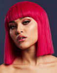 Lola Deluxe Wig - Kan Styles! - Magenta Parykk med Rett Bob Frisyre