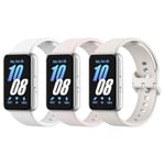 MoKo 3 Pièces Bracelets de Montre Compatible avec Samsung Galaxy Fit 3 pour Femme Homme, Bracelet de Sport de Remplacement en Silicone Souple, Blanc+Nébuleuse Rose+Lumière Étoilée