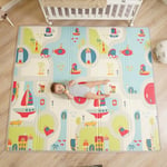 Tapis de Jeu pour Enfant Bebe 150x180x1cm Tapis de Sol XXL en Mousse Epais Pliable Reversible - Tapis d'éveil pour Bébé - Tapis de Motricité Favorisant Le Développement Sensoriel Cadeau bébé