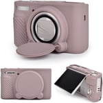 Housse en Silicone pour Canon PowerShot SX740 SX730 HS Caméra, Coque Protection en Caoutchouc Souple pour Canon SX740 SX730 HS - avec Couvercle d'objectif Amovible - Gris