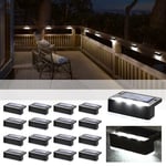 Solpex Solar Step Lights 16 Pack, Solar Outdoor Lights for Fence, IP65 Waterproof Solar Powered Outdoor LED Lights for Deck Porch Stair Yard Garden Patio Pool Decorations (Black, White)