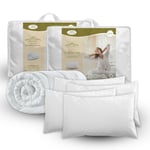 KING SIZE DUVET & 4 DELUXE PILLOWS - KING 13.5 TOG QUILT & 4 SUPERFIRM PILLOWS