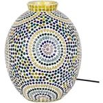 Lampe de table en mosaïque de verre plâtre multicolore 33x23x23 cm