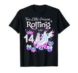 14 Year Old Rolling Into 14th Birthday Roller Skate Theme T-Shirt