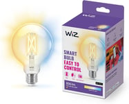 WiZ Smart Bulb, E27 Globe LED Bulb, mart Dimming LED 60W, Connected WiFi Works 