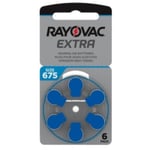 Hörapparatsbatterier 675 blå | Rayovac Extra Advanced | 6-pack