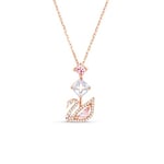 Swarovski Dazzling Swan Y necklace, Swan, Pink, Rose gold-tone plated