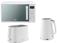 Swan Windsor White Kettle  2 Slice Toaster  & 800W 20L Digital Microwave Set