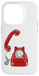 Coque pour iPhone 14 Pro Cadran rotatif vintage - Téléphone filaire - Couleur graphique rétro