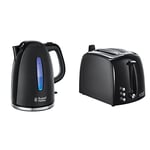 Russell Hobbs Set Petit Déjeuner Bouilloire et Grille Pain Toaster XL Texture Noir - 22591-70 et 22601-56