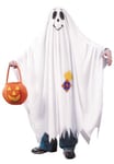 Fun World Friendly Ghost Poncho Tunic Spooky Funny Face Costume 9705