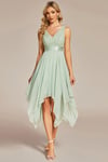 Stunning V Neck Lace & Chiffon Wedding Guest Dresses for Women