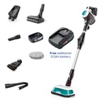 Bosch BCS71HYGGBKIT Cordless 2 in 1 Vacuum and Mop Unlimited 7 Aqua White Plus Additional Battery