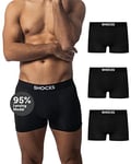 Snocks Boxer Homme Microfibre Modal Lot de 3 Calecons Hommes en Modal 3X Noir Taille S (Small) Caleçon Homme Boxer Shorty sous Vetement Calcon Hommes