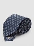 Mango Rombo Mulberry Silk Argyle Print Tie, Navy