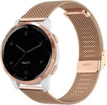 Bracelet De Montre Pour Garmin Vivoactive 4s / Vivomove 3s / Venu 2s / Venu 3s, 18 Mm À Libération Rapide En Acier Inoxydable Bracelet En Maille Métallique Pour Femme Fossil Gen 6