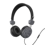 Hama Casque Audio Filaire Fun (Casque Supra-auriculaire Filaire 1.2m unilatéral, Micro intégré sur écouteurs, Mains Libres, Casque Arceau Filaire Jack 3.52mm pour Smartphone Tablette PC) Noir