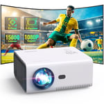 【Focus & Keystone Électrique】 Videoprojecteur YUZINO 2024, Mini Projecteur Video 15000 Lumen Full HD 1080P Portatif WiFi Bluetooth, Retroprojecteur avec Zoom, pour Smartphone Laptop Clé TV HDMI USB