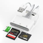 Lecteur De Carte Mémoire 3 En 1 Xd/Tf/Sd Pour Iphone/Mac/Android/Pc-Multi Lecteur De Carte Mémoire Usb C Lightning Otg Adaptateur Pour Cartes Micro Sd/Tf/Sdhc/Sdxc/Mmc/Xd.[P334]