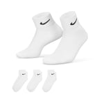 Nike Ankle Socks Cushioned 3-pack White, M