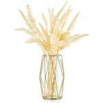 Vase pour l'herbe, vase en verre doré avec support en métal géométrique, pot de fleur pour décoration scandinave, centre de table pour bureau, mariage