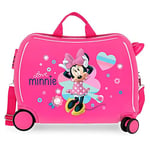 Disney Love Minnie Valise Trolley Cabine Rose 37x55x20 cms Rigide ABS Serrure à combinaison 34L 2,6Kgs 4 roues doubles Bagage à main