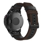 Garmin Fenix 5 / Plus aito nahkainen ranneke - Ruskea