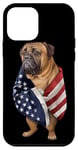 Coque pour iPhone 12 mini Enveloppe Bullmastiff Dog Patriot avec le drapeau des États-Unis