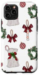 Coque pour iPhone 11 Pro Green White and Red Christmas Ornaments Aesthetic Xmas