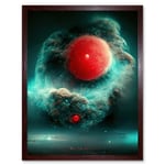 Cinematic Space Fantasy Illustration Nebula Death Star Red Dwarf Art Print Framed Poster Wall Decor 12x16 inch