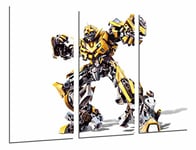 Tableau Moderne Photographique, Impression sur bois, Transformers Jaune, Autobots, Bourdon, Blanc, 97 x 62 cm, ref. 26937