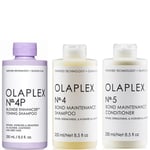 Olaplex No 4P Blonde Shampoo + 4 Shampoo + 5 Conditioner TRIO