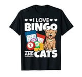 Cat Lover I Love Bingo And Cats Gambling Bingo Player Bingo T-Shirt