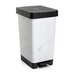 TATAY Kitchen Waste Bin with pedal-operated opening, capacity 25 litres. Ergonomic design, narrow and high, perfect for optimizing space. Made of polypropylene. Measures 26 x 36 x 47 cm