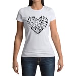 T-Shirt Femme Col Rond Coeur Yoga Asanas Meditation Bien Etre