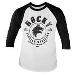 Hybris Rocky - Italian Stallion Baseball Long Sleeve Tee (White-Black,XXL)