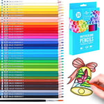 STATIONERY ISLAND crayons aquarellables - 36 Crayons De Couleur Pré Taillés + 1 Petit Pinceau Rond. Parfait Pour Colorier Et Créer Des Peintures