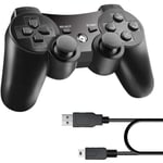 Diswoe Manette sans Fil Bluetooth sans Fil pour Manette PS3 Manette de Jeu 6 Axes pour Playstation 3 Bonus Câble de Charge Libre, Wi