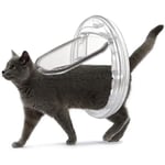 Kattlucka med 4-vägs Lås Cats Mate, Kattlucka för Katter och Smådjur, Enkel att Installera och Använda, Passar för Glas, Trä, Tegel, Dörr och Fönster (Transparent)